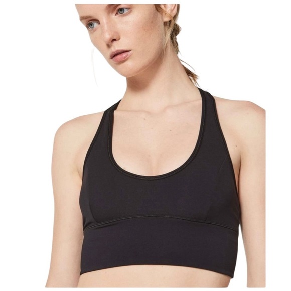 Lululemon Ornate Bra Racer Back Embroidered Eyelet Sports Bra Black Size 6 - Picture 2 of 11